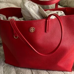 Tory Burch Red Tote Bag